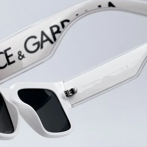 D&G DG6184 331287 BRAND NEW Sunglasses White Dark Grey Square Unisex NEW D&G DG6184 331287 White Dark Grey Square Unisex Sunglasses main image 4